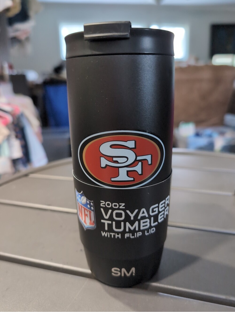 San Francisco 49ers 20oz Voyager Tumbler with Flip Lid Simple Modern